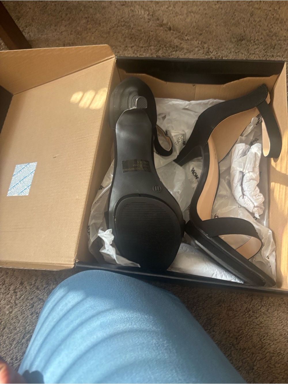 Fashion Nova Black High Heel Open-Toe - Picture 2 of 10